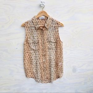 Equipment Femme Sheer silk sleeveless top size L